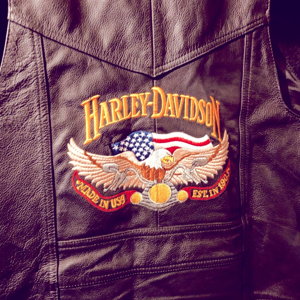 Genuine Leather Harley Davidson vest